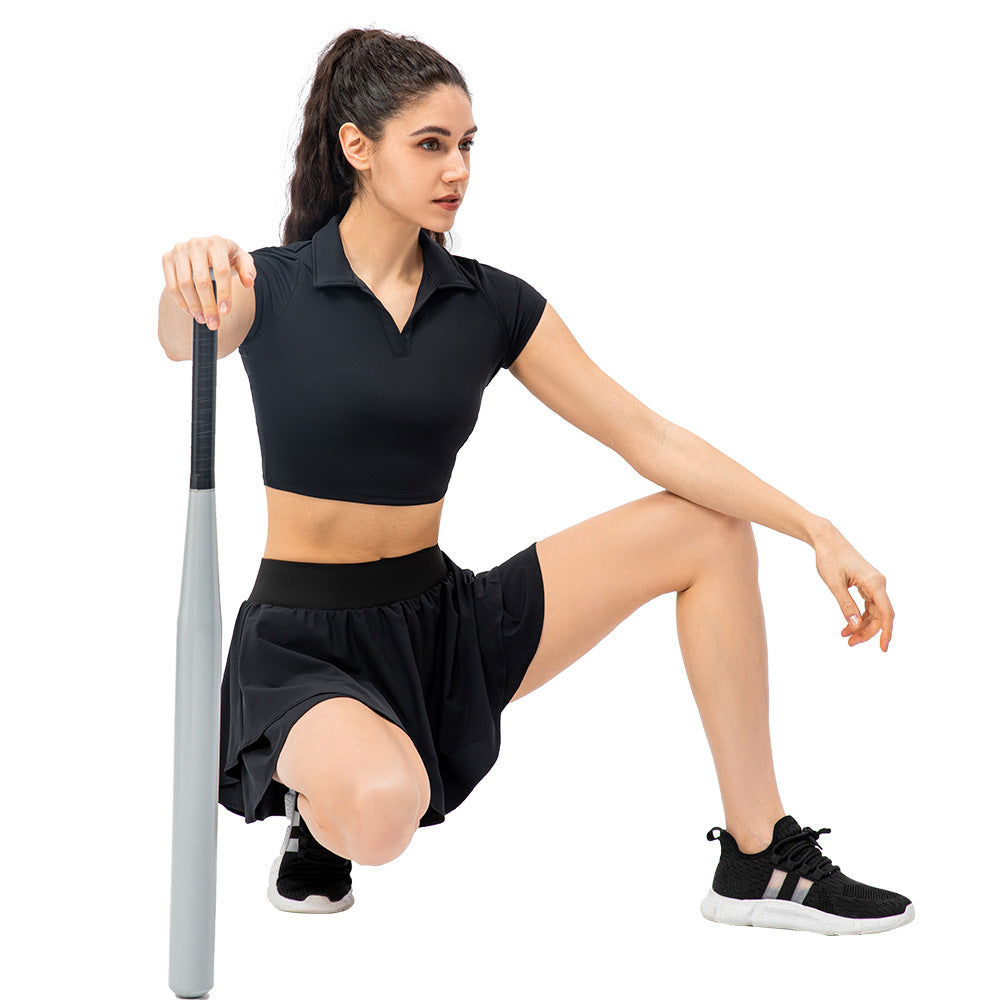 Damen Sportlicher Skort mit integrierter Shorts und Übergangsschicht Stalluxe
