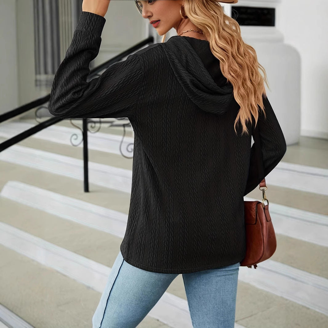Damen Kapuzenpullover mit strukturiertem Stoff und Knopfdetails Stalluxe