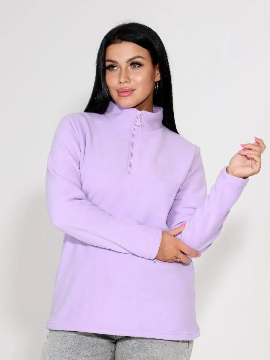 Damen Fleece-Pullover mit Stehkragen und Reißverschluss Stalluxe