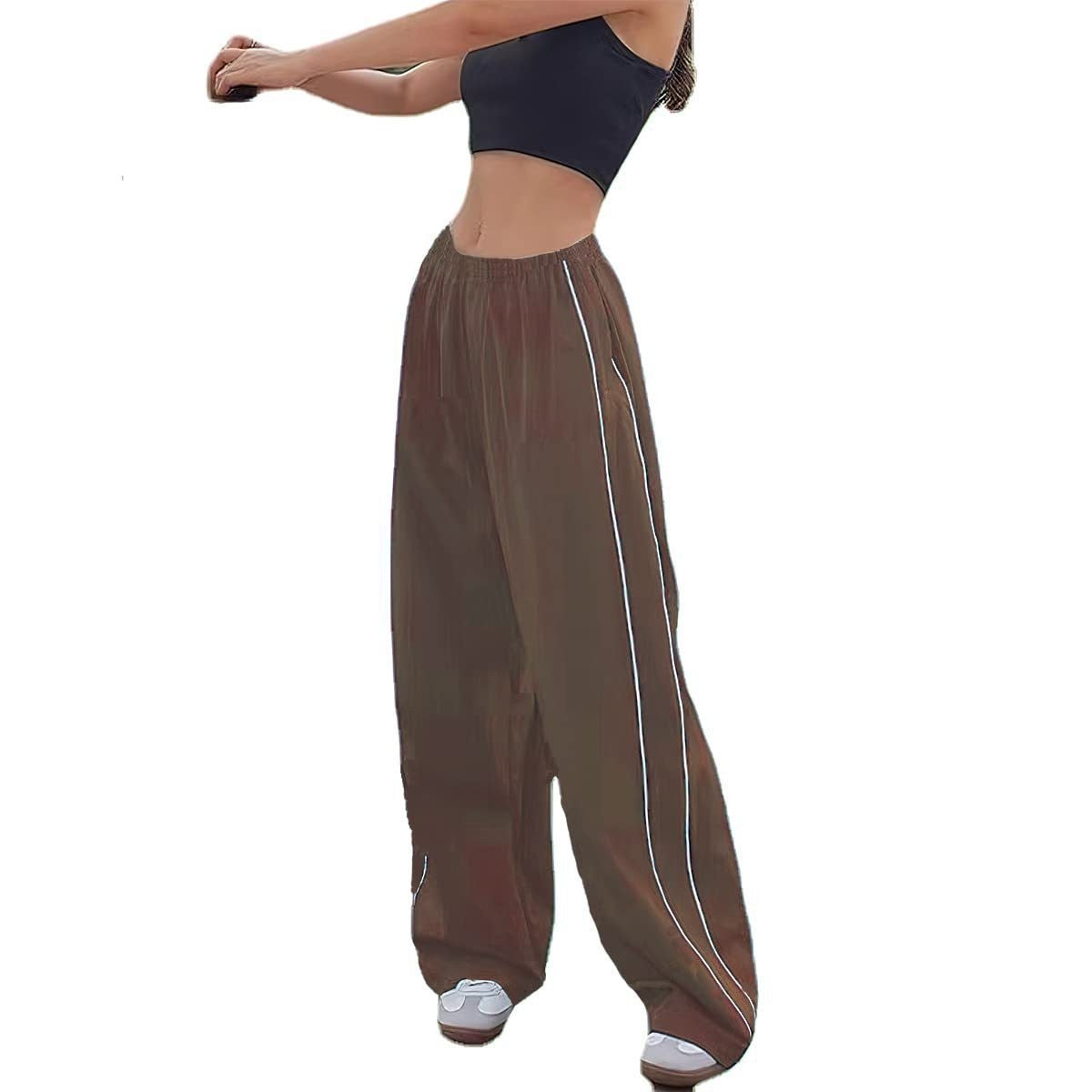 Damen elegante Sporthose mit weitem Schnitt und elastischem Bund Stalluxe