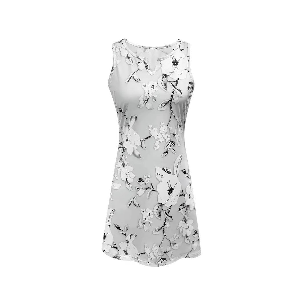 Damen Sommerkleid mit floralem Schnitt und V-Ausschnitt Stalluxe
