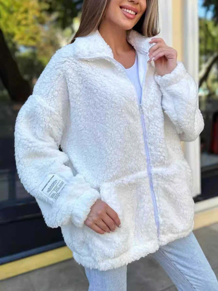 Women's Fleece Zip-Up Jacket Stalluxe