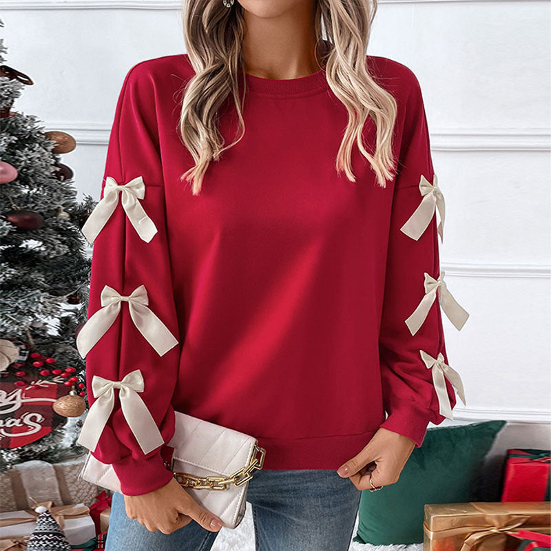 Damen Sweatshirt mit Rüschendetails und Schleifen Stalluxe