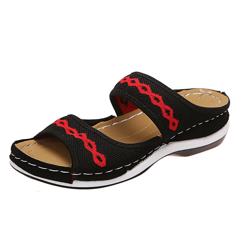 Damen komfortable Sandalen mit elastischen Riemen und anatomischem Fußbett Stalluxe