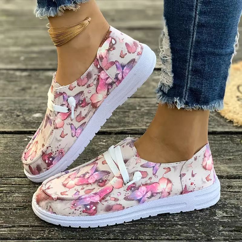 Damen Designer Freizeit-Sneaker mit floralem Muster und bequemer Sohle Stalluxe