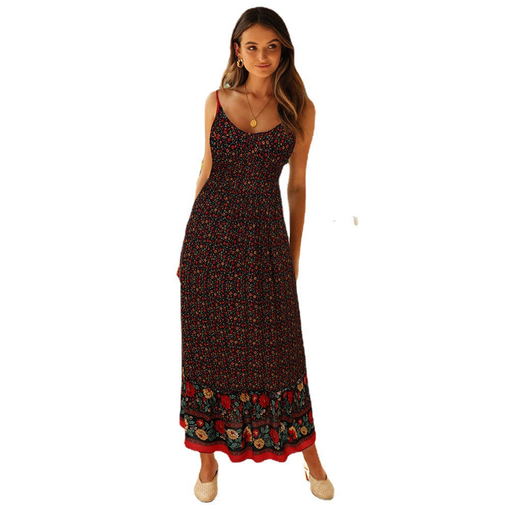 Damen Maxikleid mit floralen Mustern Stalluxe