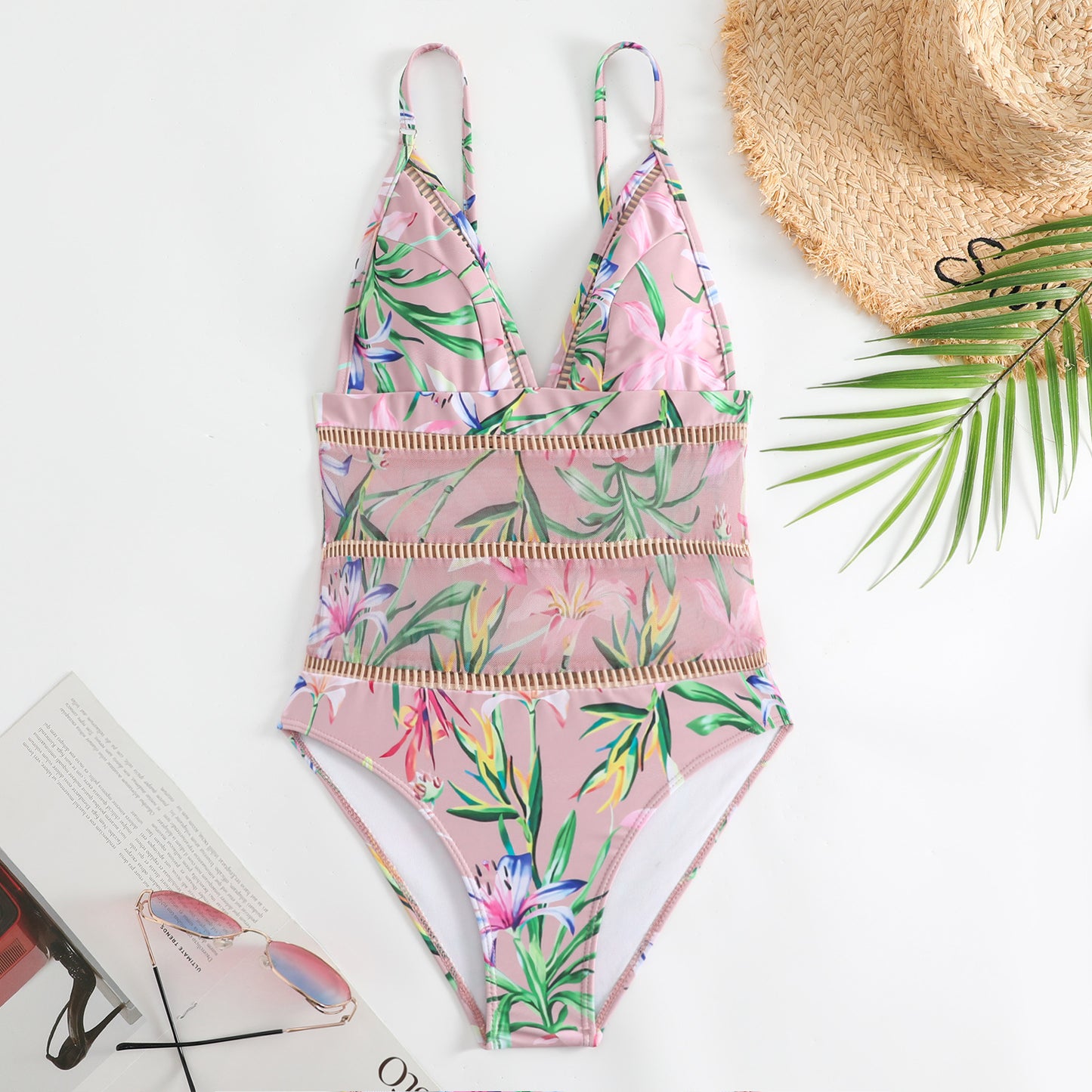 Damen Badeset mit Wickelrock und floralem Design Stalluxe
