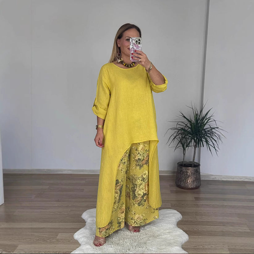 Women's Relaxed Fit Linen Tunic Top Stalluxe