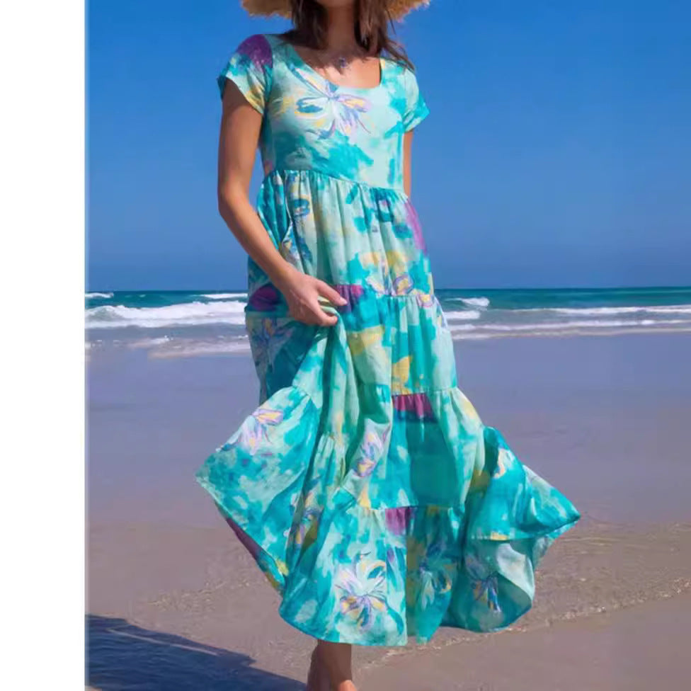 Damen maxikleid mit traumhaften Blumendruck Stalluxe