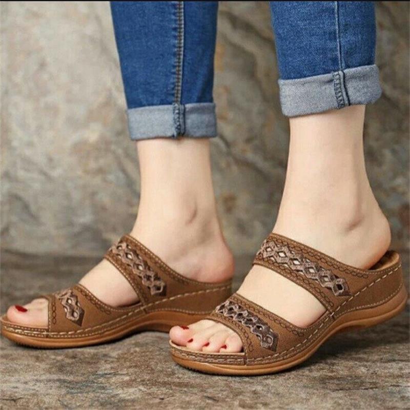 Damen Bequeme Zehentrenner-Sandalen mit ergonomischem Fußbett und modischem Design Stalluxe