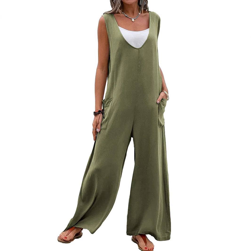 Women's Relaxed Fit Wide-Leg Jumpsuit Stalluxe