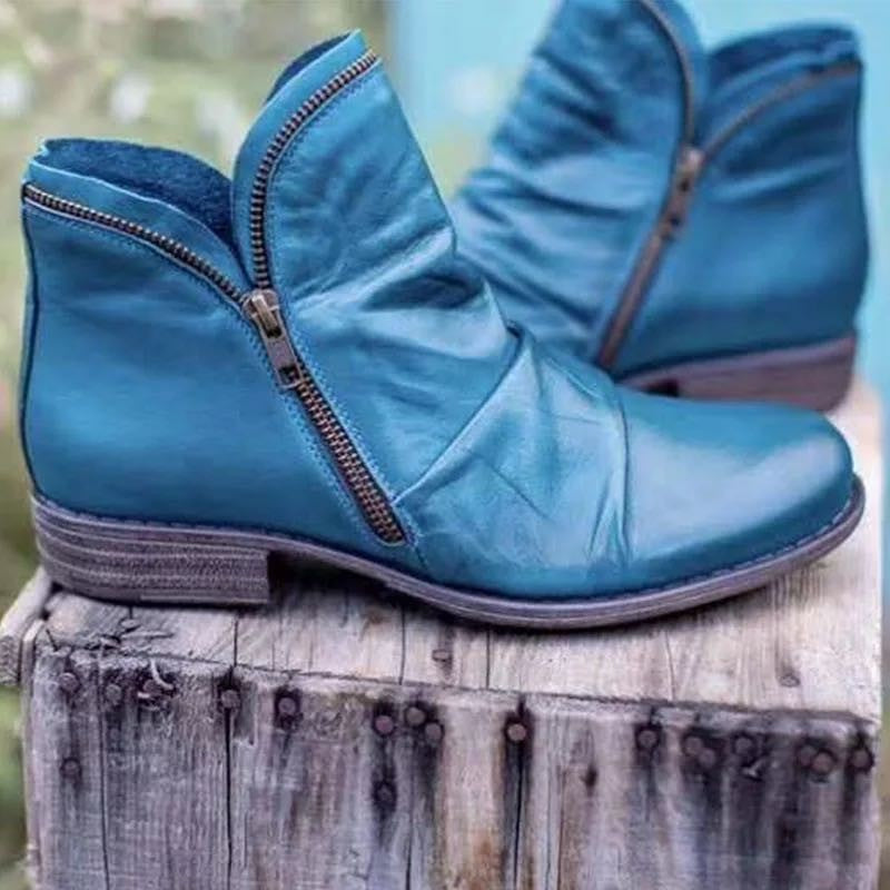 Damen Stiefeletten mit dekorativem Reißverschluss und geschmeidigem Leder Stalluxe