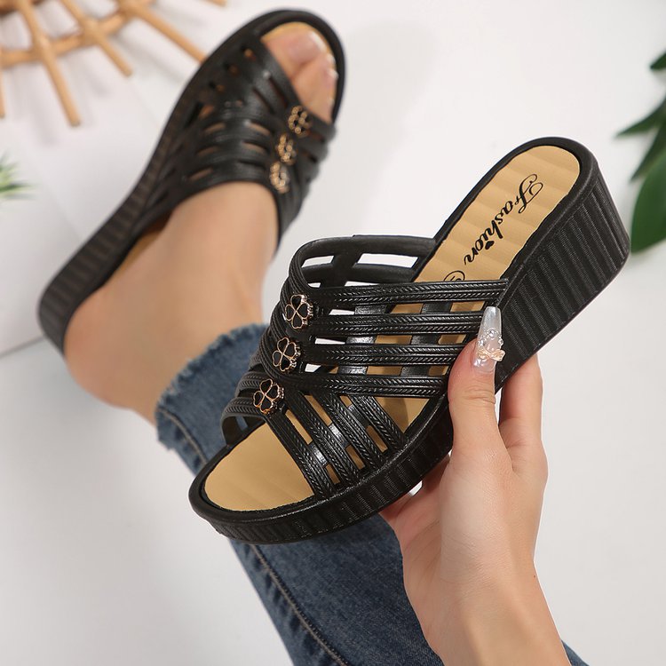 Damen Wedge-Sandalen mit geschichtetem Komfortsohle und modischem Riemendesign Stalluxe