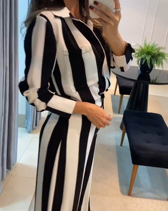 Damen Lässiger Jumpsuit mit breiten Streifen und tailliertem Schnitt Stalluxe