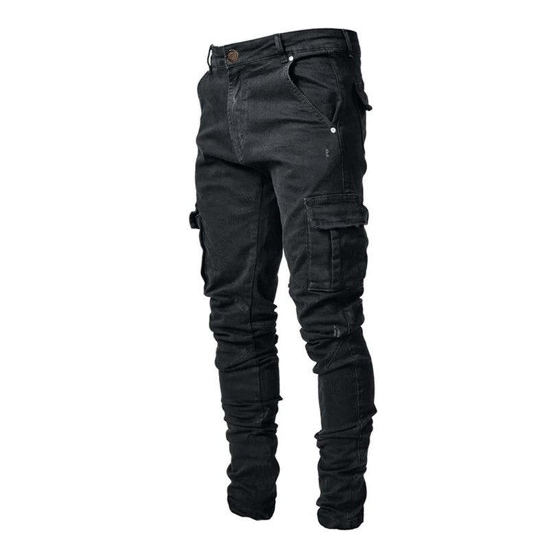 Herren Cargo Jeans im lässigen Design mit strukturierten Taschen Stalluxe