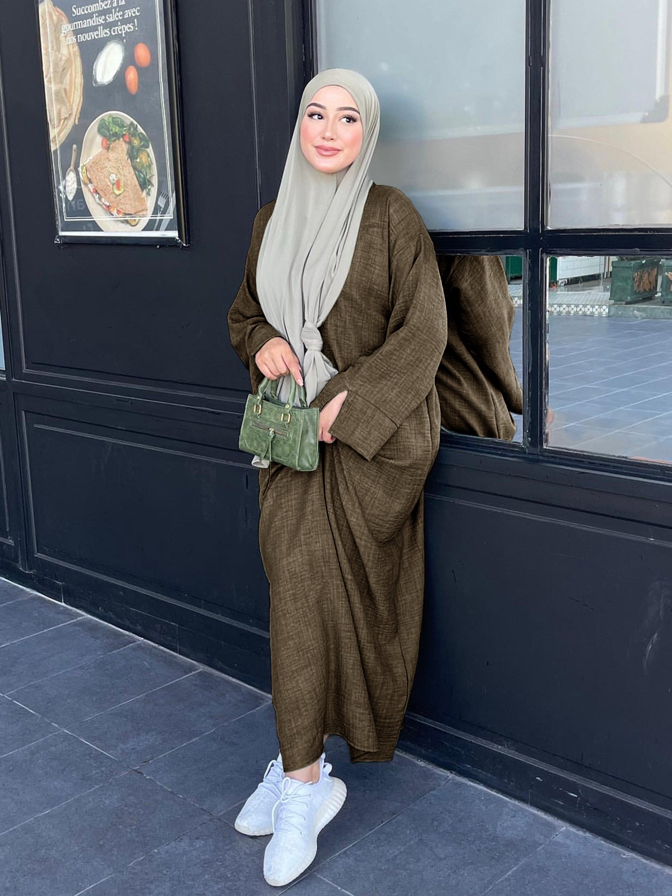 Damen Modischer Maxikleid mit voluminösen Ärmeln und eleganter Schnittführung Stalluxe