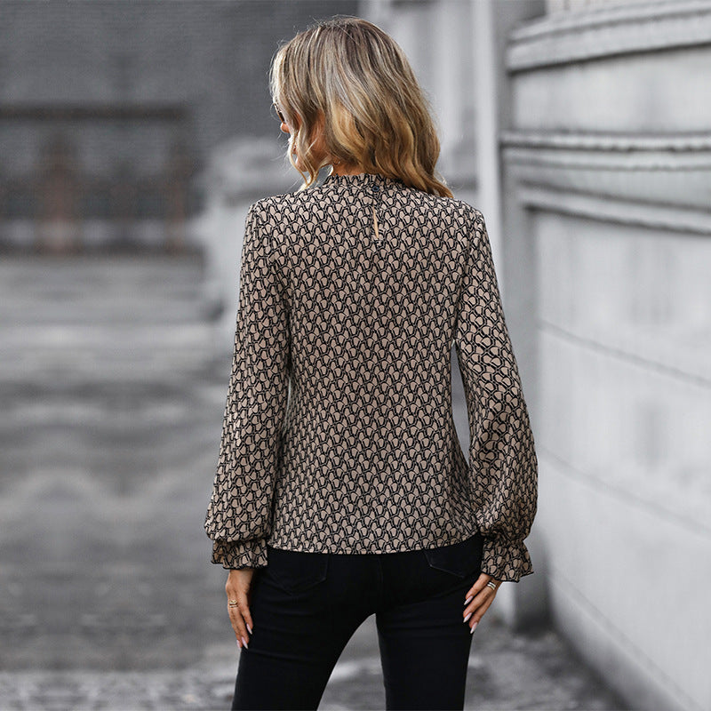 Damen elegante Bluse mit Taillengürtel und raffinierten Rüschendetails Stalluxe