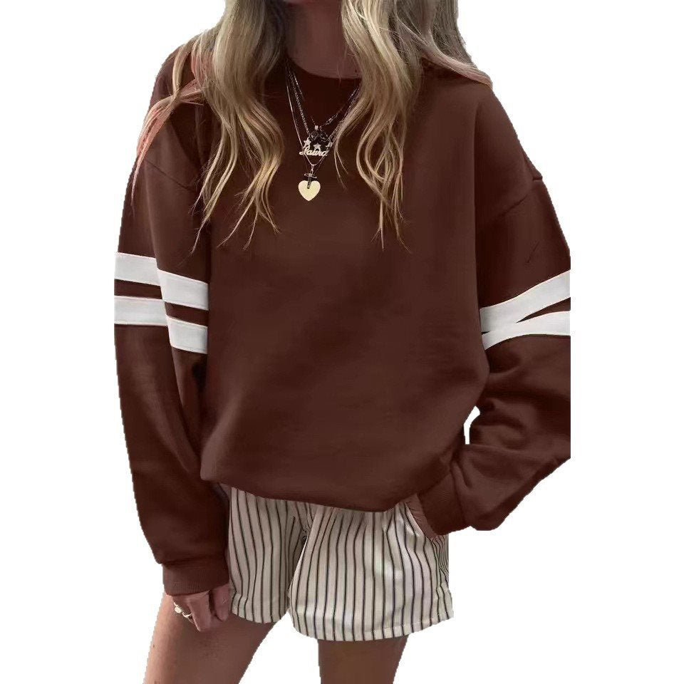 Damen Sportlicher Oversized Pullover mit Streifenakzenten und lässigem Schnitt Stalluxe