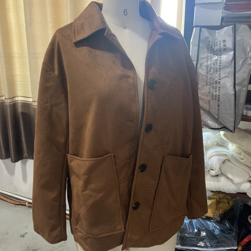 Damen Oversized Wildlederjacke Stalluxe