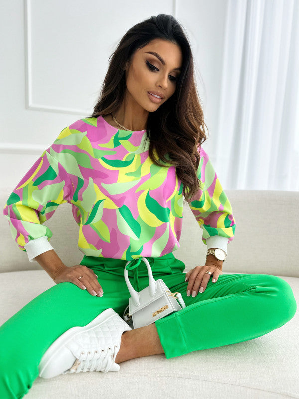 Damen Freizeit Sweatshirt mit buntem Blumendesign Stalluxe