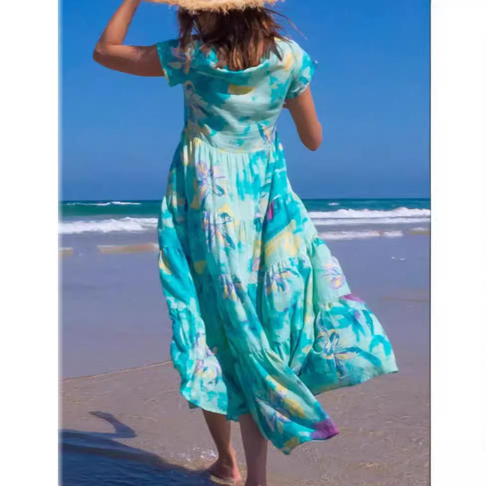 Damen maxikleid mit traumhaften Blumendruck Stalluxe