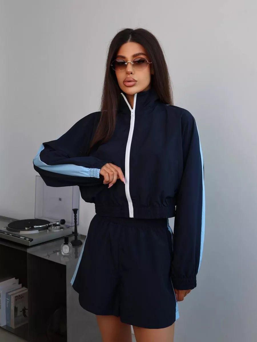 Damen sportliches Freizeit-Set mit atmungsaktivem Oberteil und Shorts Stalluxe
