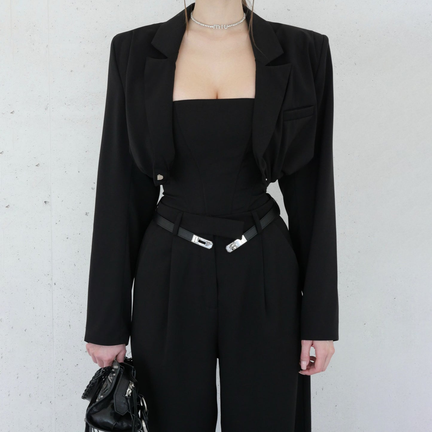 Damen Eleganter Jumpsuit mit figurbetontem Schnitt und modischen Details Stalluxe