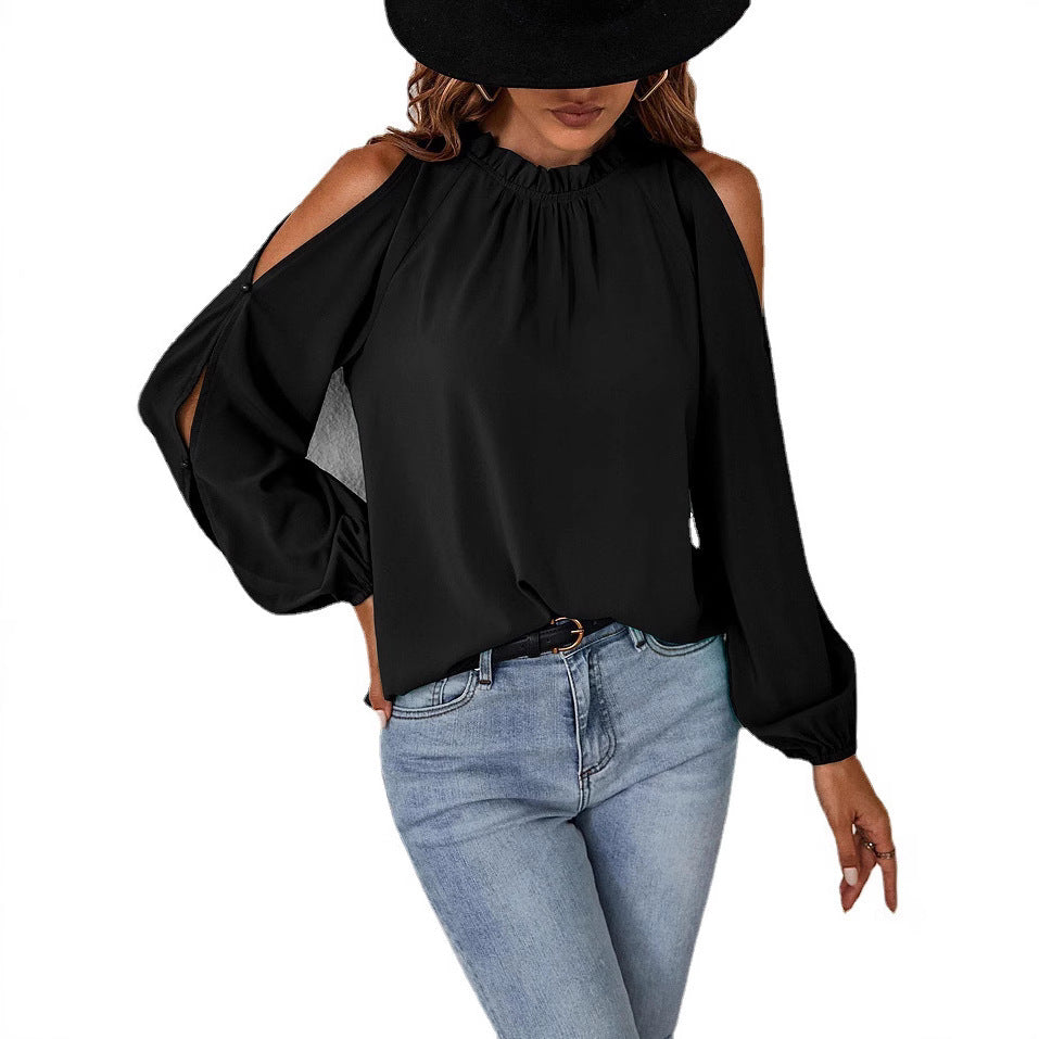 Women's Cold-Shoulder Blouse Stalluxe