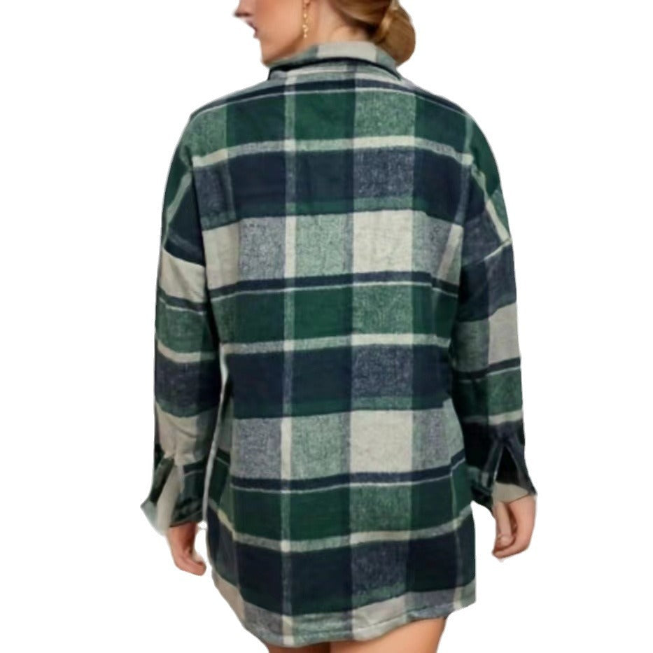Damen Karojacke aus weichem Flanell mit dekorativen Knöpfen Stalluxe
