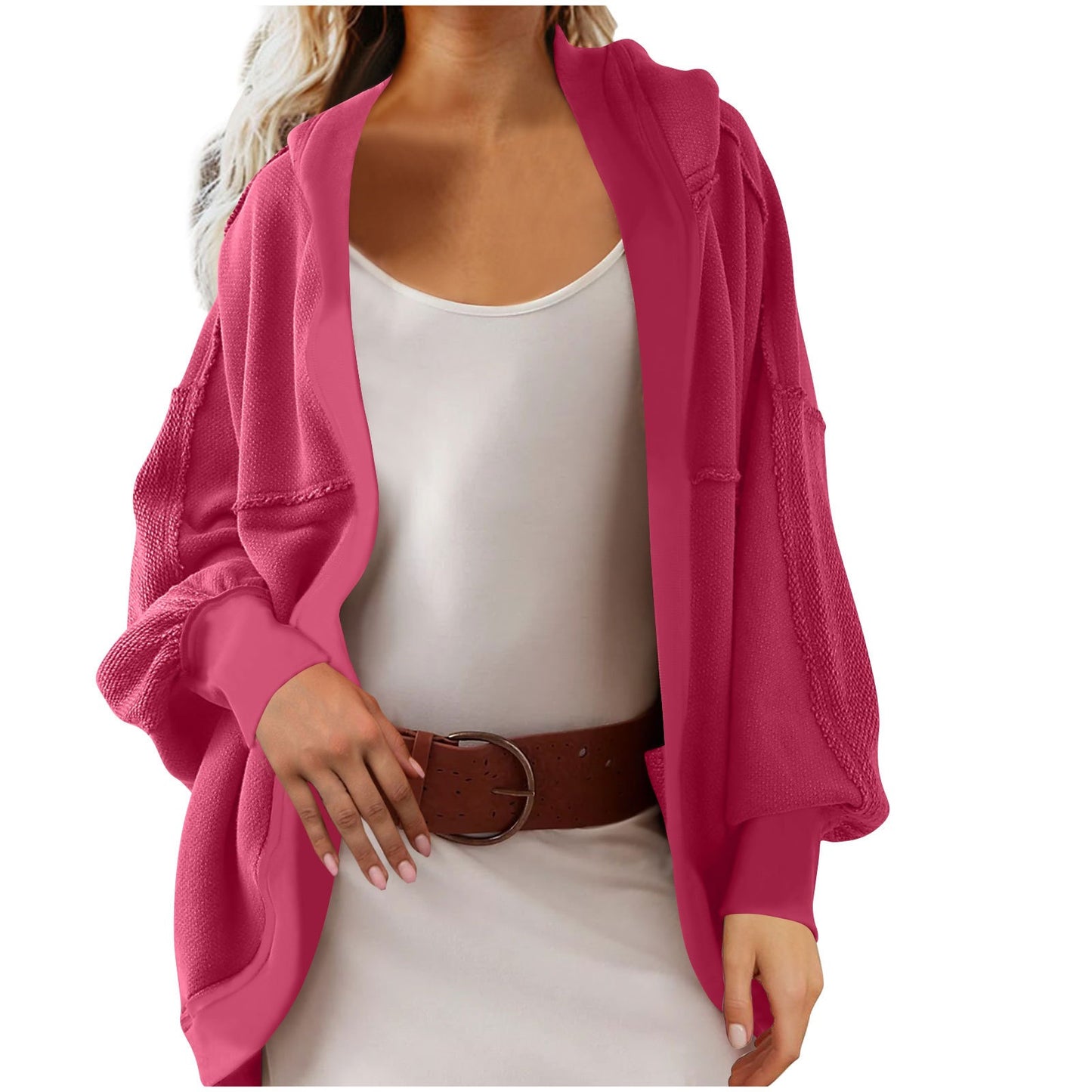 Damen Oversized Strickjacke mit luftigen Ärmeln und Taschen Stalluxe