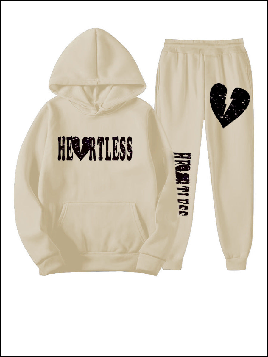 Damen Kapuzenpullover und Jogginghose Set mit auffälligem Graffiti-Design Stalluxe