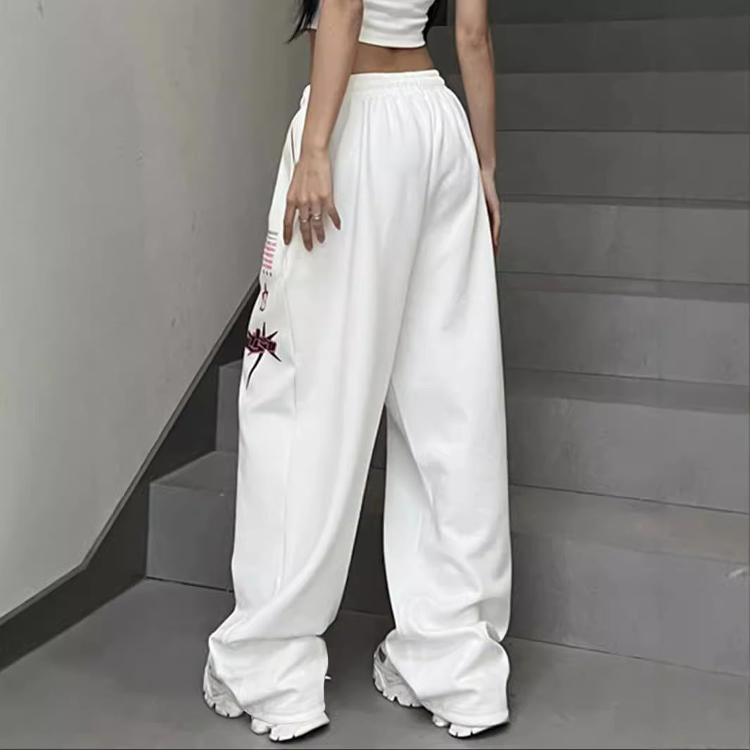 Damen lässige Weitgeschnittene Sweatpants mit grafischem Druck Stalluxe
