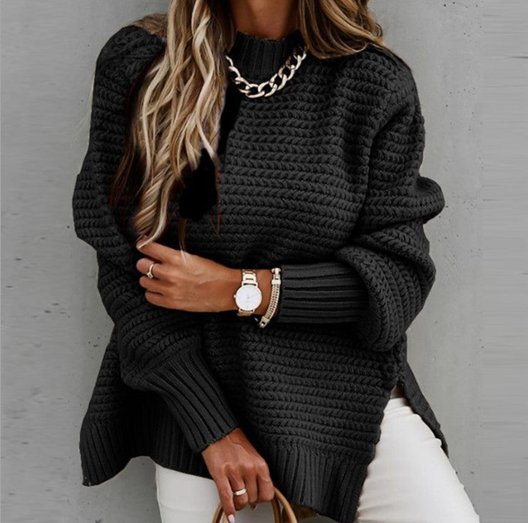 Damen Grobstrickpullover mit voluminösen Ärmeln und lässigem Schnitt Stalluxe