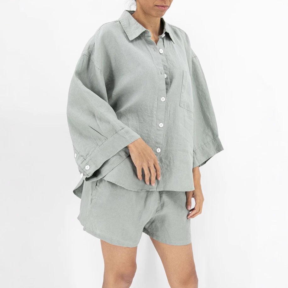 Damen lässige Leinenbluse Stalluxe
