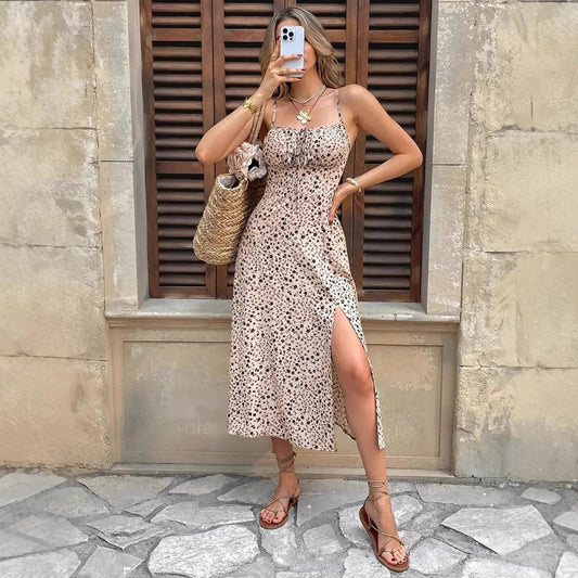 Damen Maxikleid mit Floralprint und verstellbaren Trägern Stalluxe
