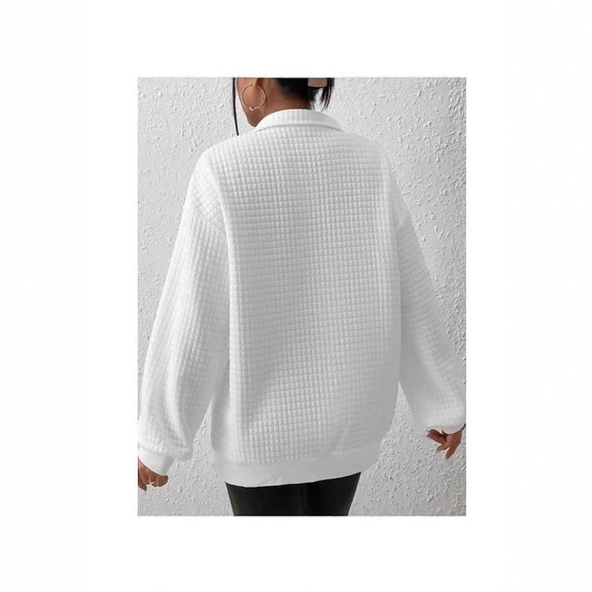 Damen Sweatshirt mit strukturiertem Stoff und Reißverschluss Stalluxe