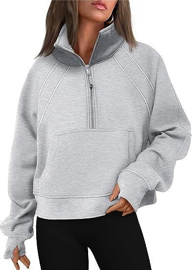Damen Trendy Fleecepullover mit Stehkragen und Zipper Stalluxe