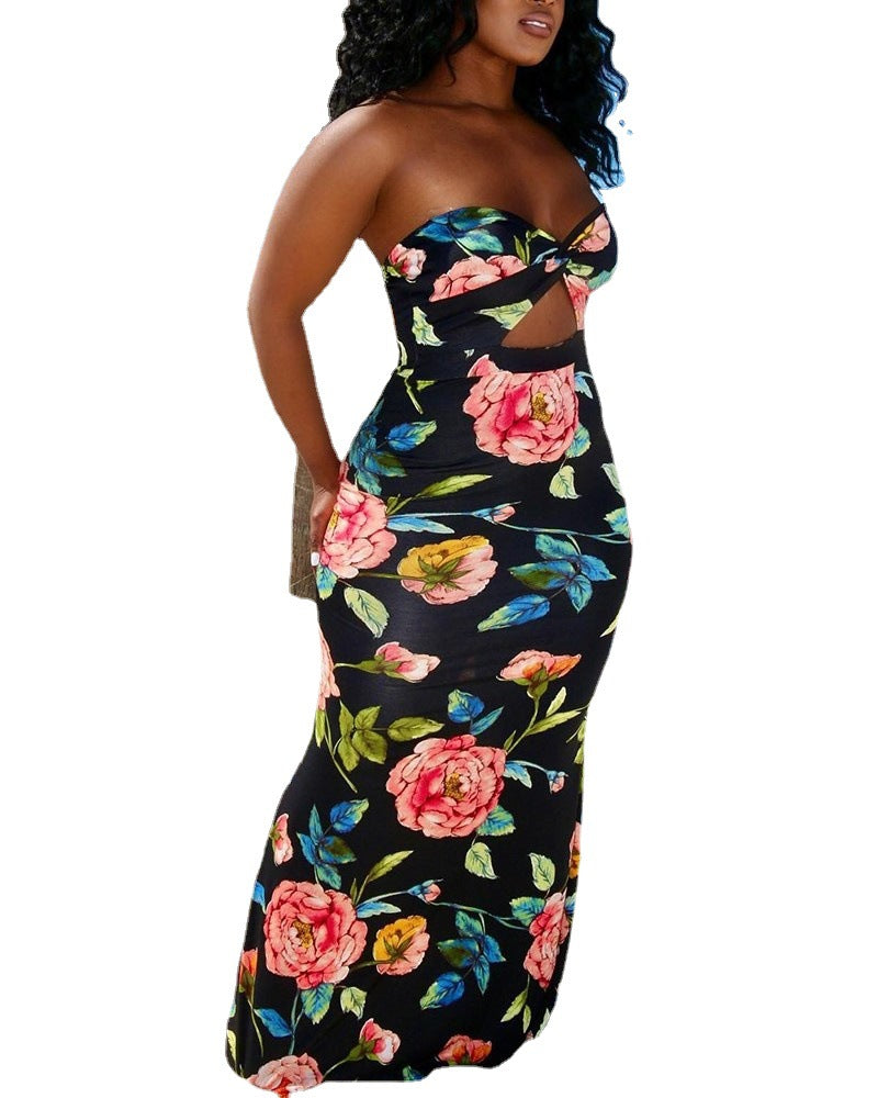 Damen Maxikleid mit schickem Cut-Out-Design und glänzenden Akzenten Stalluxe