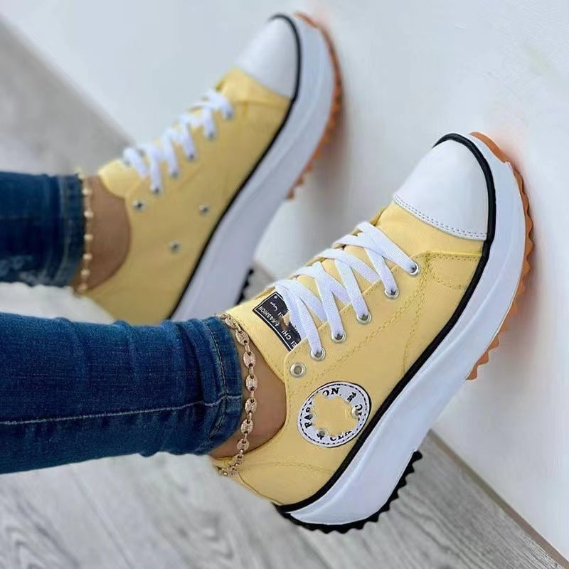 Damen Sportliche Canvas Sneakers im urbanen Design mit Gummisohle Stalluxe