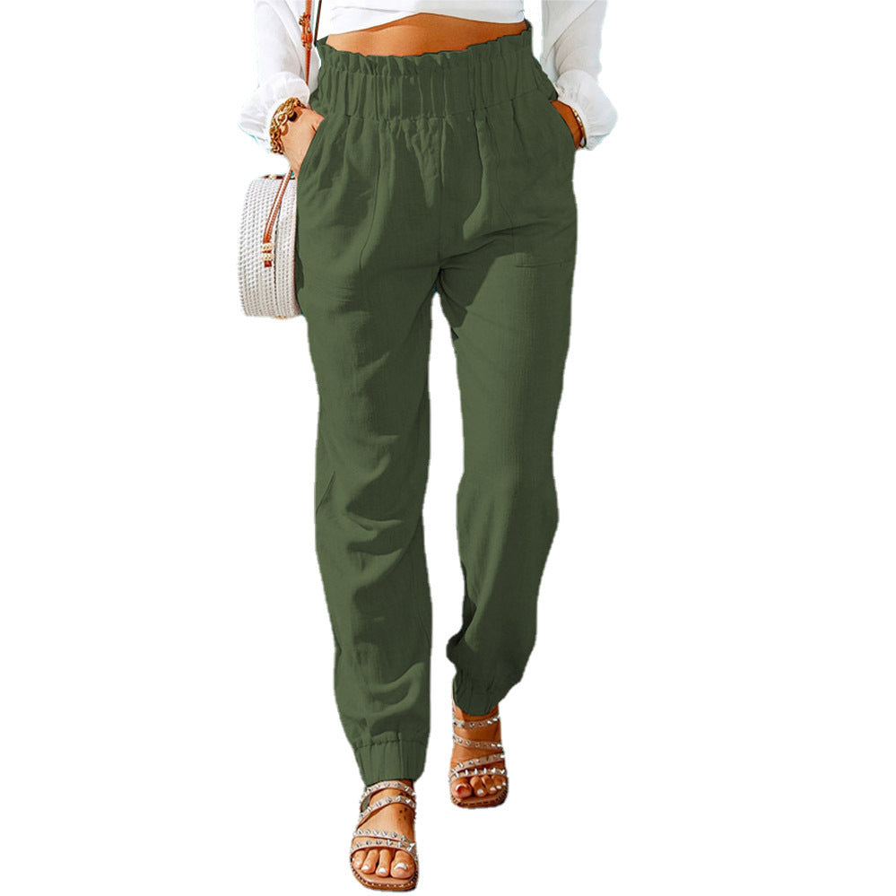 Damen lässige Freizeithose mit elastischem Bund und praktischen Taschen Stalluxe