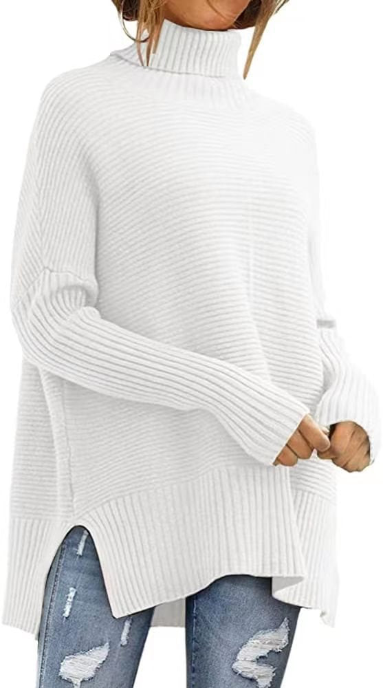 Damen kuscheliger Rollkragenpullover aus Rippstrick Stalluxe