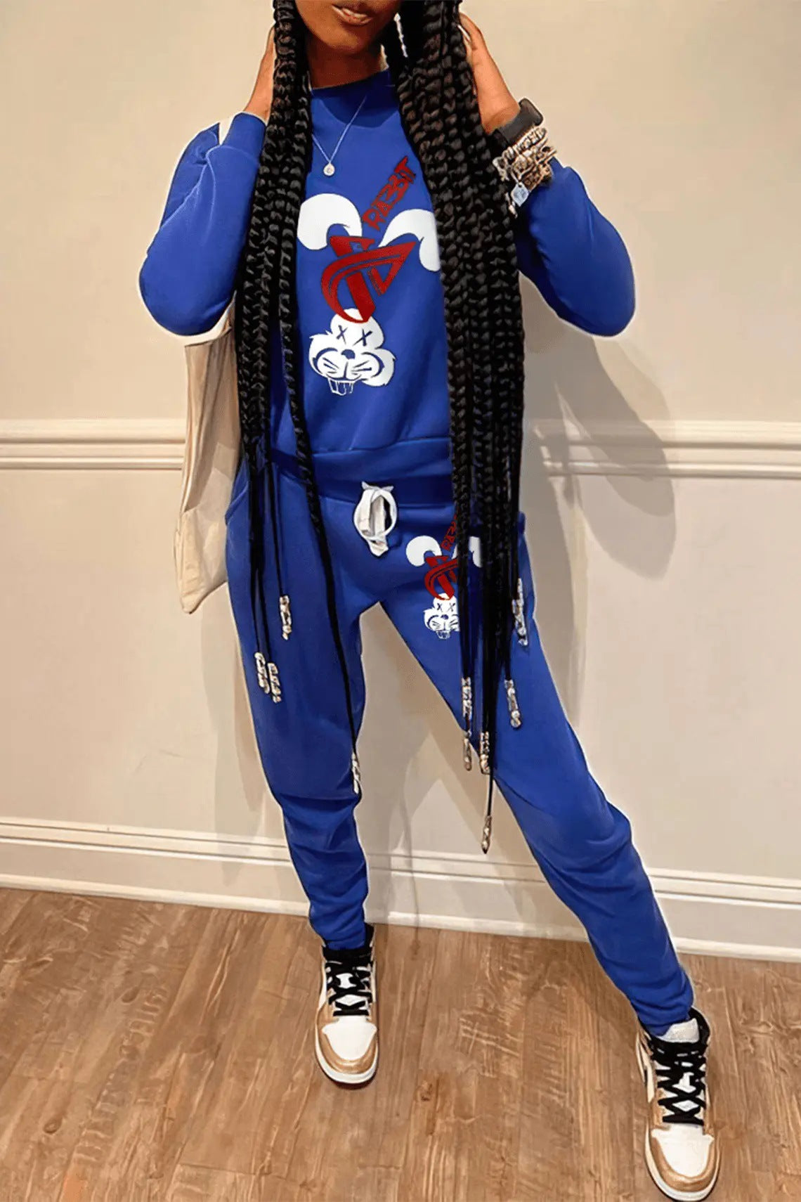 Damen Trainingsanzug mit modernem Bunny-Motiv Stalluxe