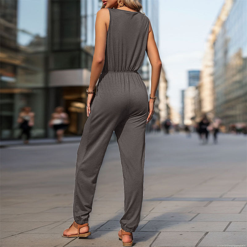 Damen Jumpsuit mit funktionalen Taschen und modischem Reißverschluss Stalluxe