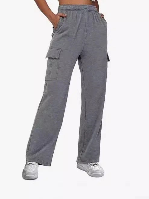 Damen vielseitige Cargo-Hose mit elastischem Bund und zahlreichen Taschen Stalluxe
