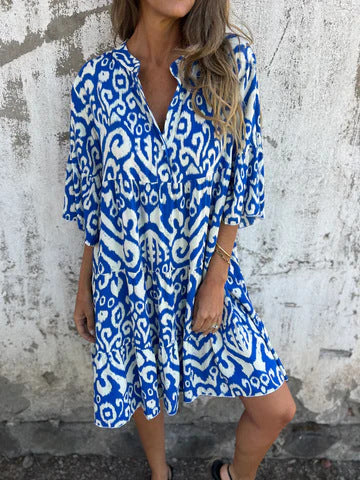 Damen lässiges Strandkleid mit lockerer Passform und schickem Druck Stalluxe