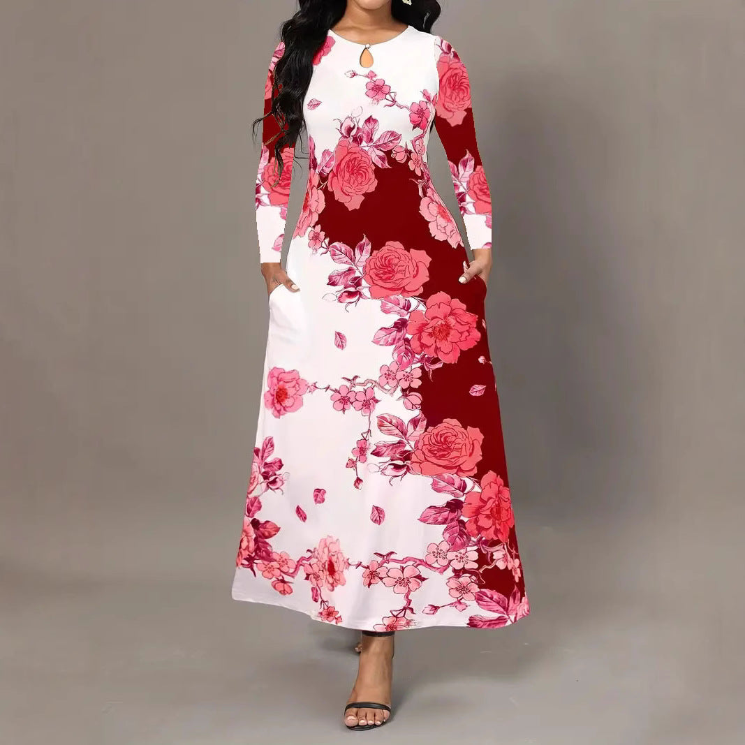 Women's Floral Print Maxi Dress Stalluxe