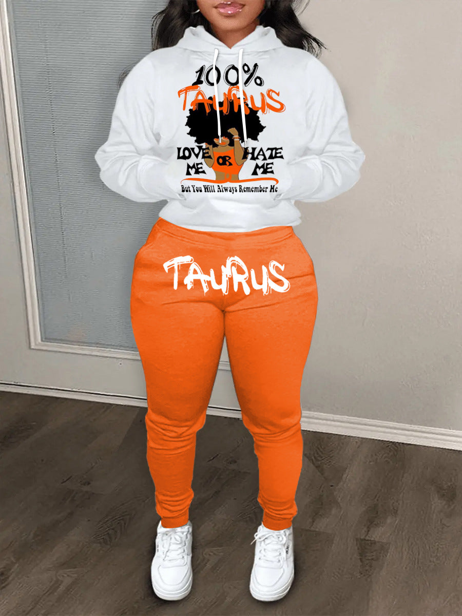 Damen Hoodie- und Jogginghose-Set mit einzigartigem Astrologie-Motiv Stalluxe