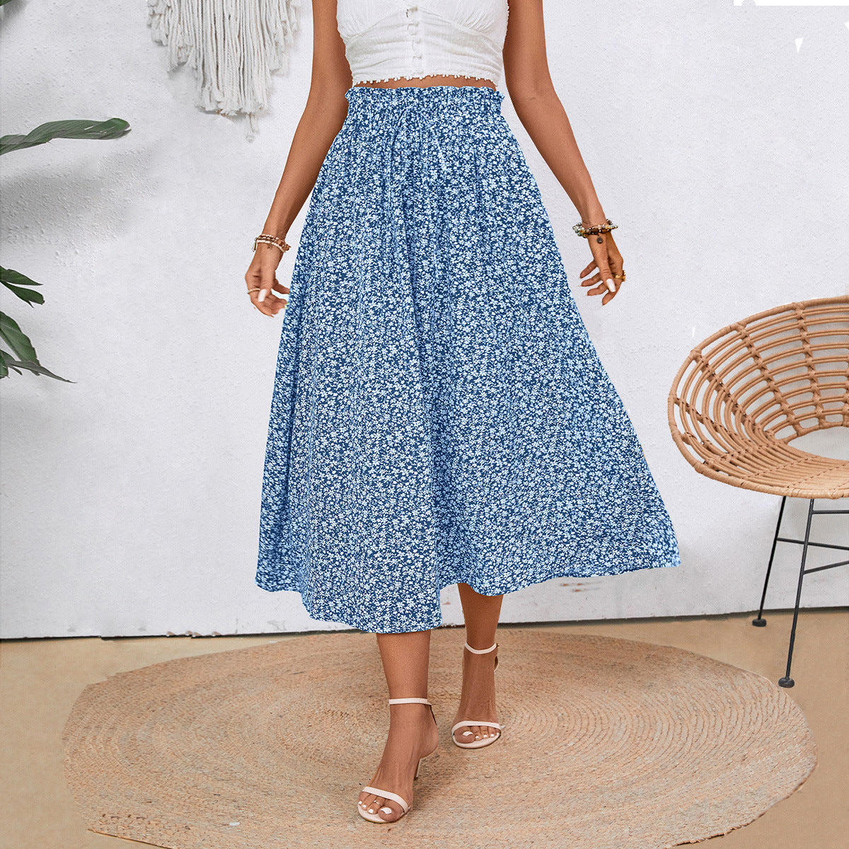 Damen Maxirock mit floralem Muster Stalluxe
