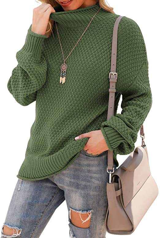 Damen Pullover mit hohem Kragen und strukturiertem Strickmuster Stalluxe