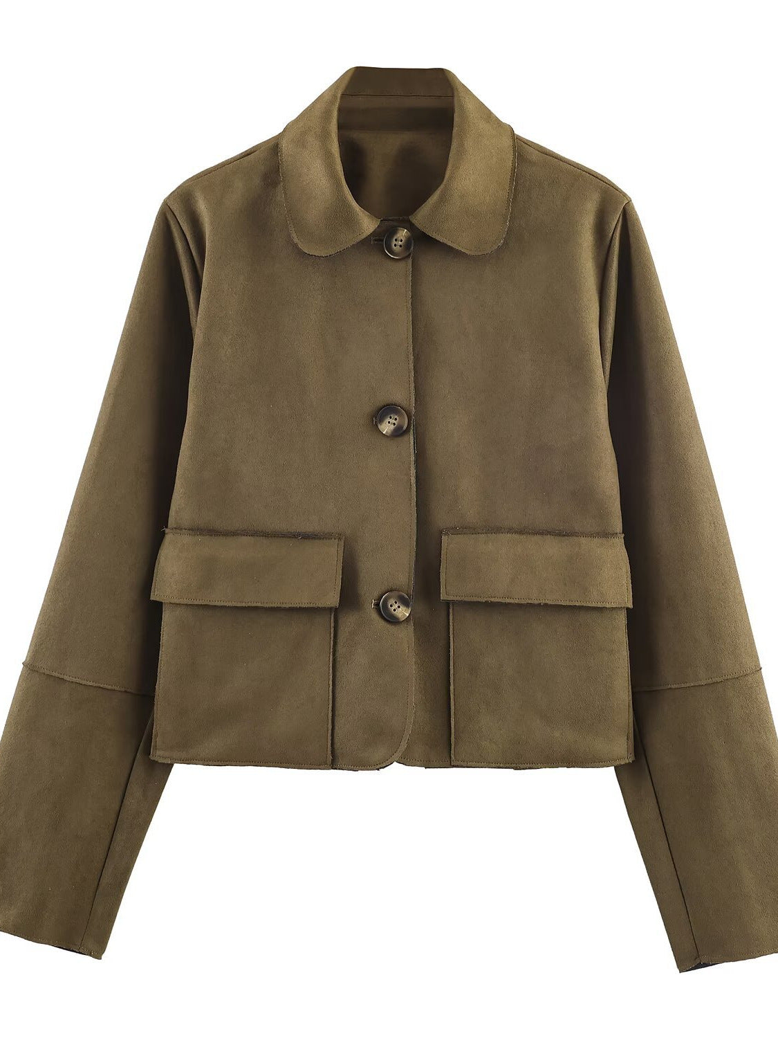 Damen modische Kurzjacke mit praktischen Taschen und dezentem Kragen Stalluxe